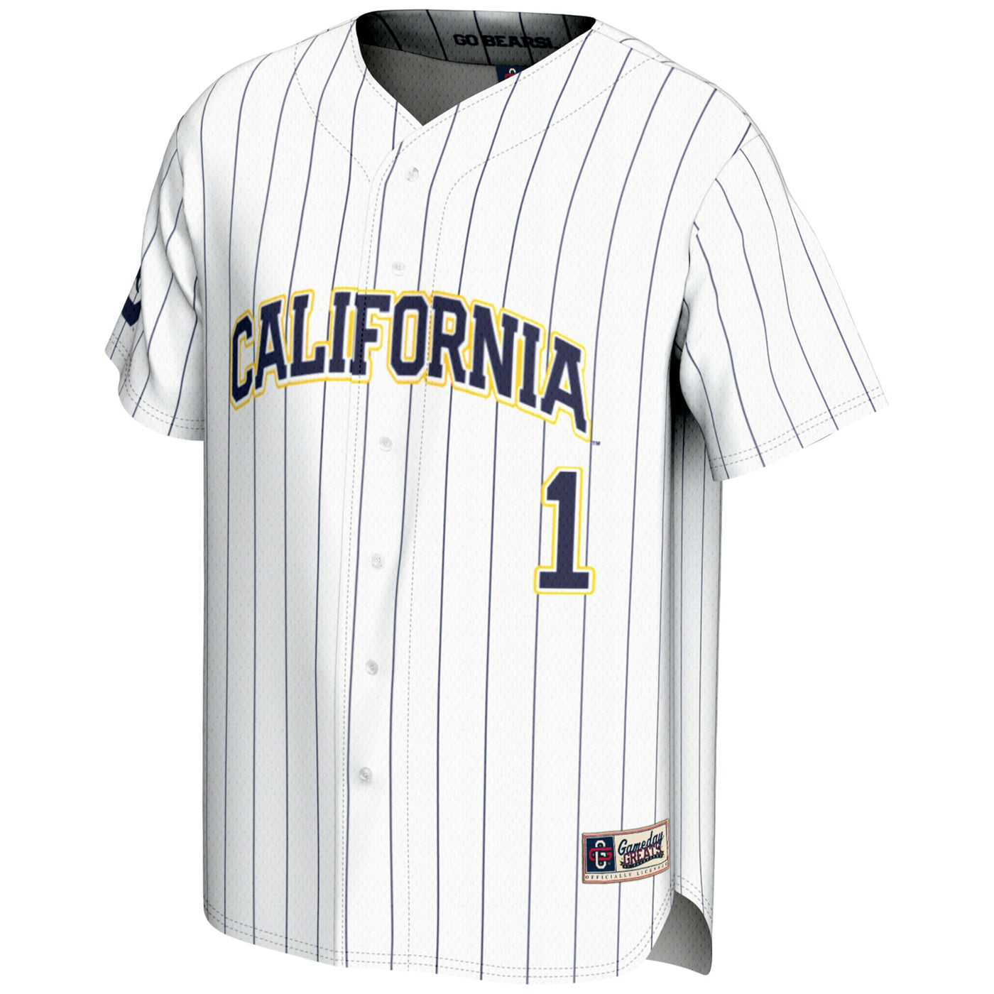 GameDay Greats #1 White Cal Bears Lightweight Baseball Fashion Jersey