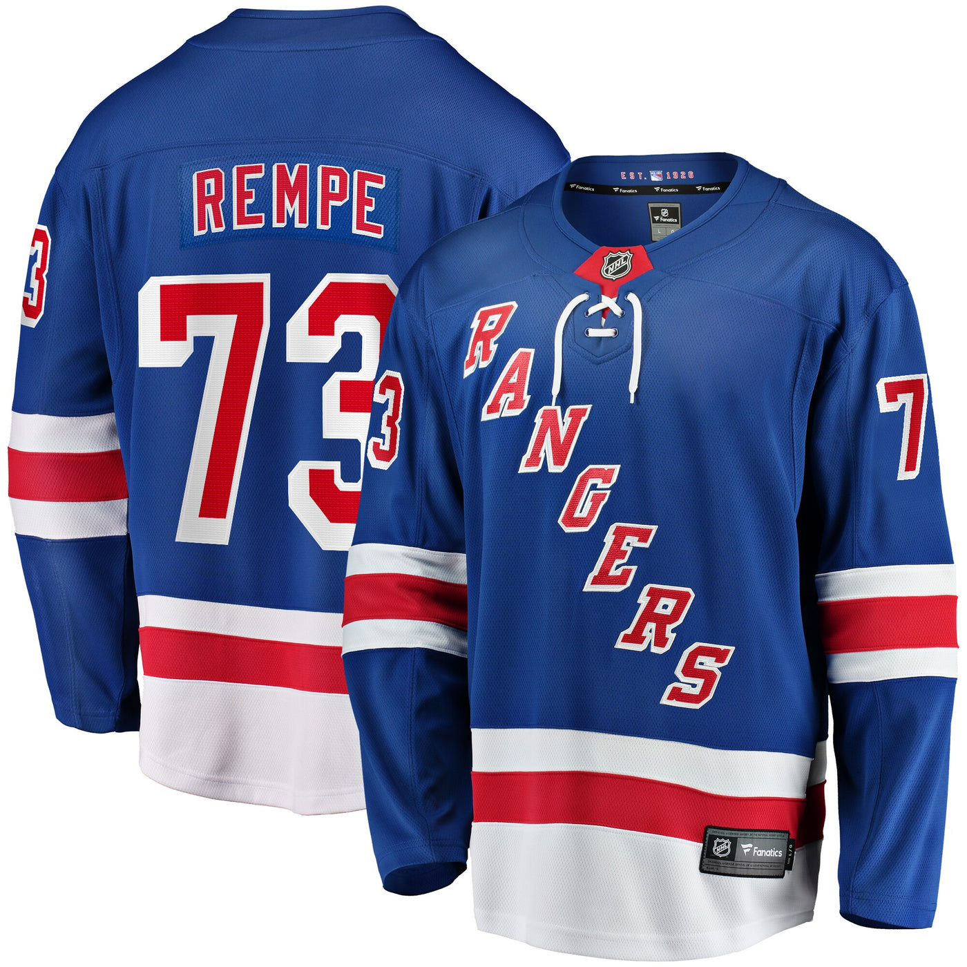 New York Rangers Matt Rempe Fanatics Blue Home Breakaway Jersey
