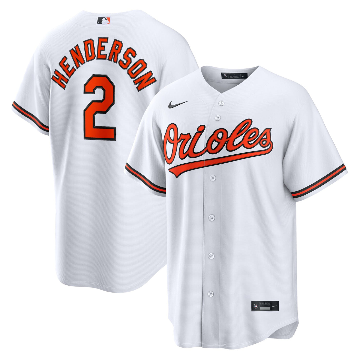 Baltimore Orioles Gunnar Henderson Nike White Home Replica Jersey