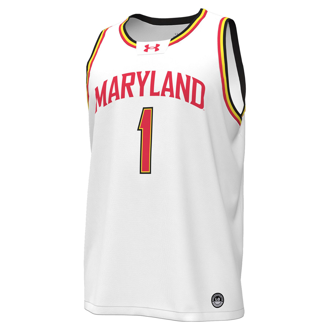 Under Armour #1 White Maryland Terrapins Replica Basketball Jersey