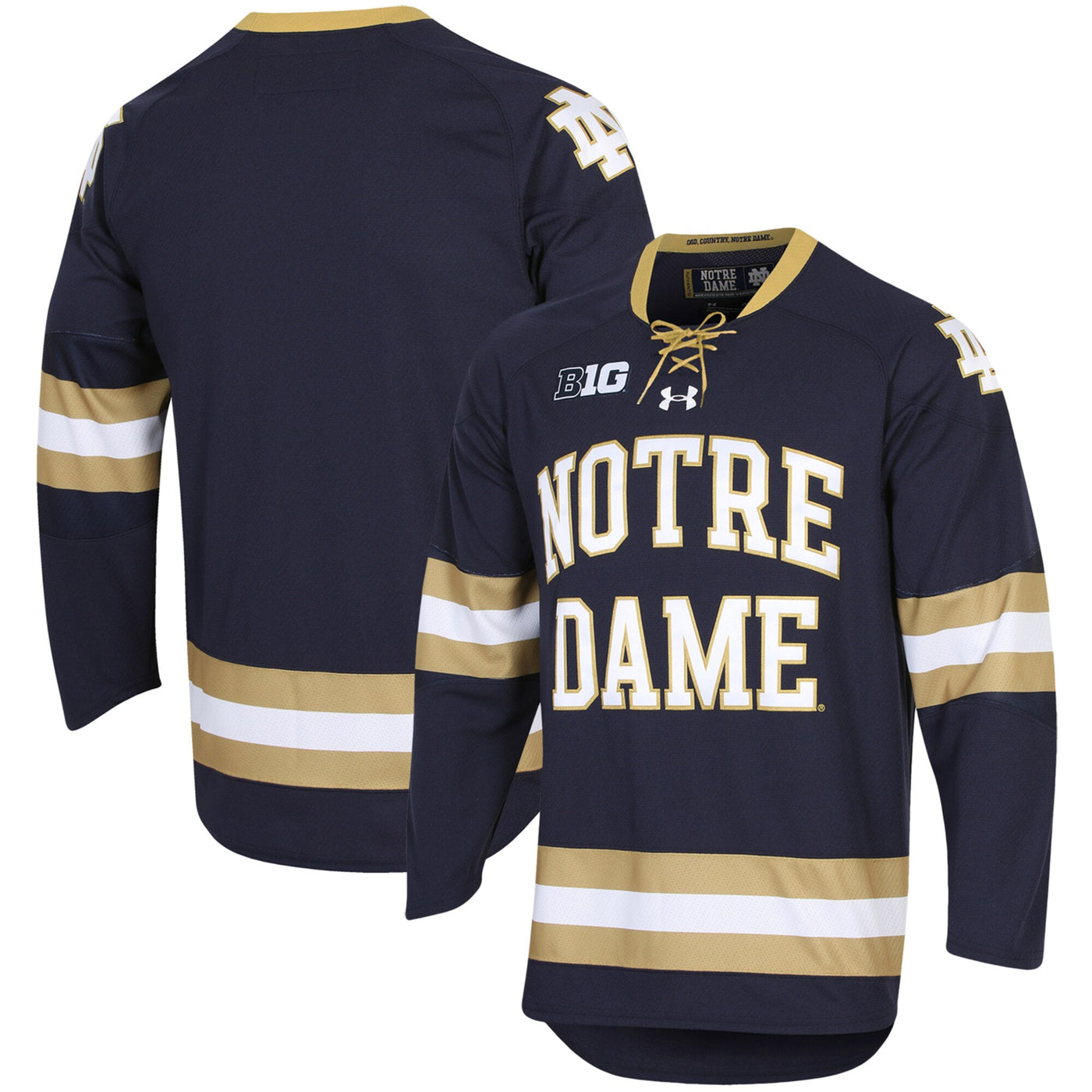 Under Armour Navy Notre Dame Fighting Irish UA Replica Hockey Jersey