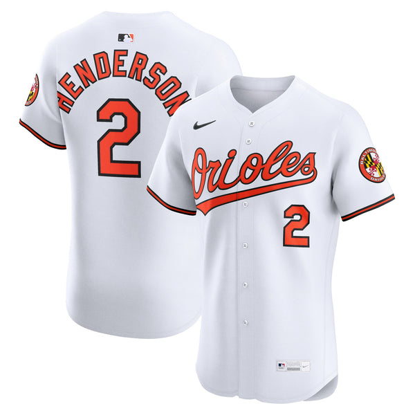 Baltimore Orioles Gunnar Henderson White Home Elite Jersey