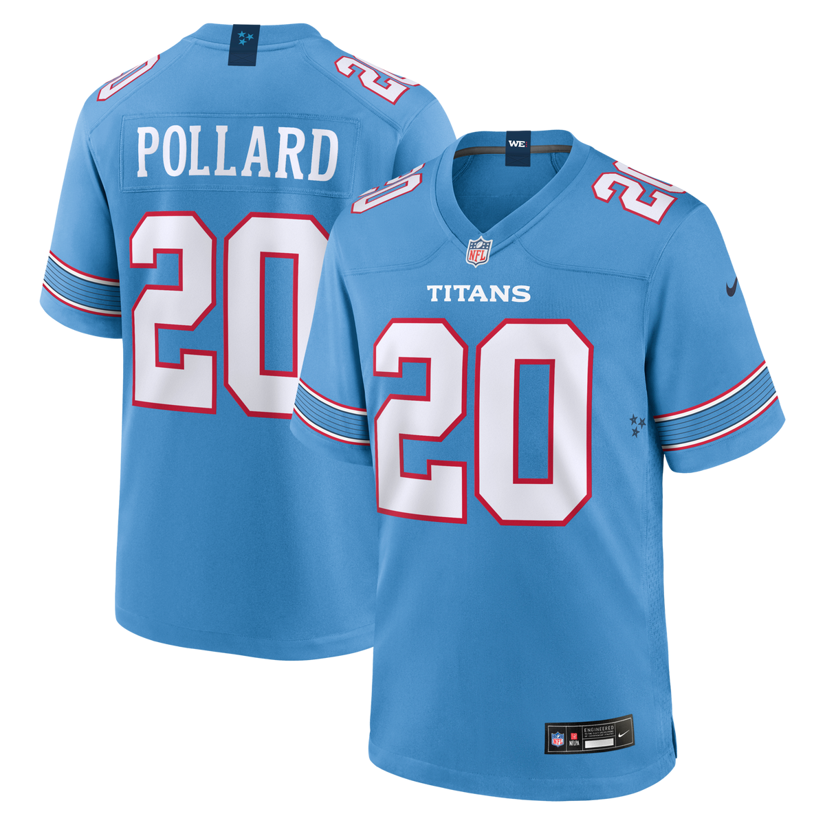 Tennessee Titans Tony Pollard Light Blue Game Jersey