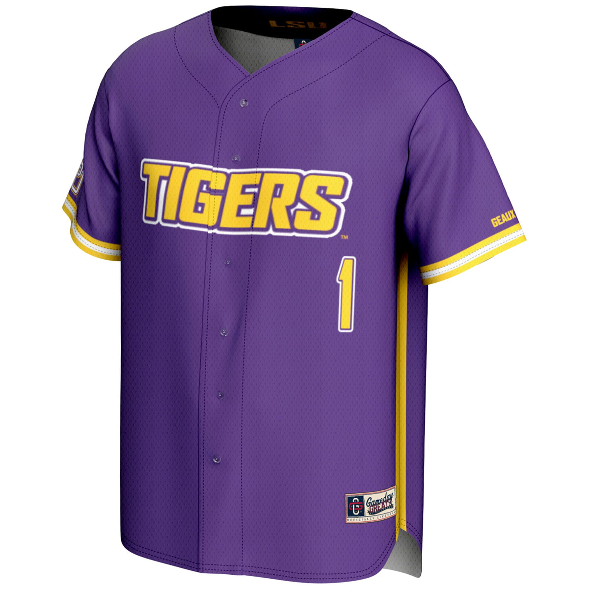 #1 LSU Tigers GameDay Greats Lightweight Baseball Fashion Jersey - Purple