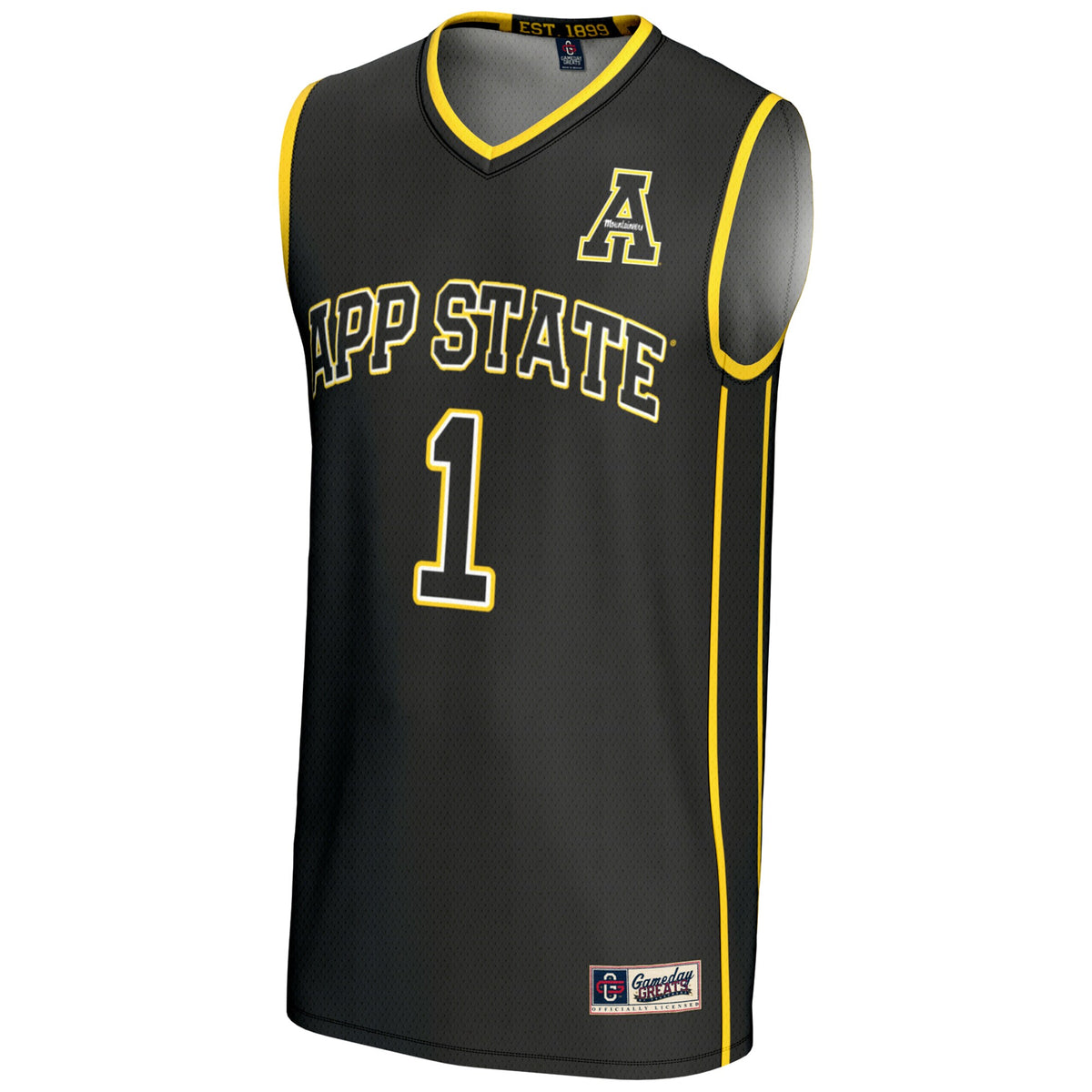 #1 Appalachian State Mountaineers GameDay Greats Lightweight Basketball Jersey - Black