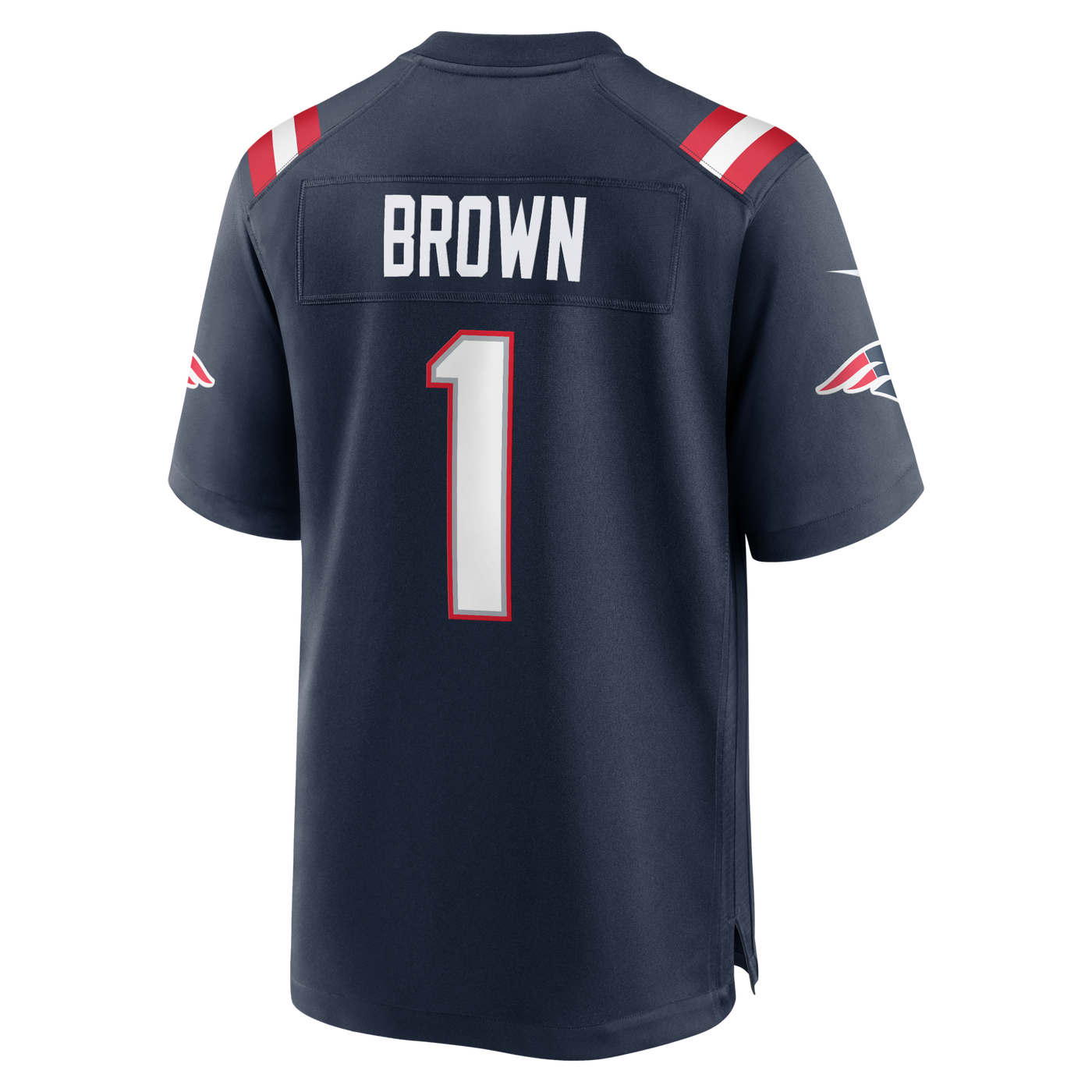 New England Patriots A.J. Brown Nike Navy Team Game Jersey