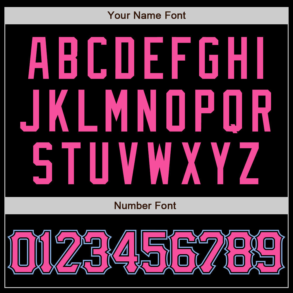 Custom Black White Pinstripe Pink-Light Blue Authentic Baseball Jersey