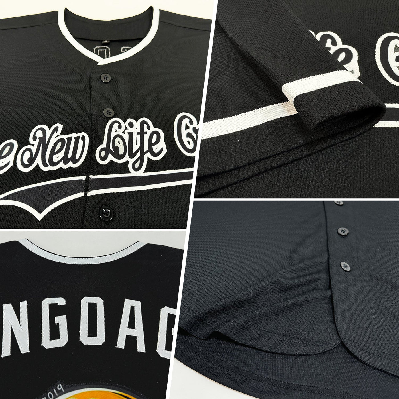 Custom Black White Authentic Baseball Jersey