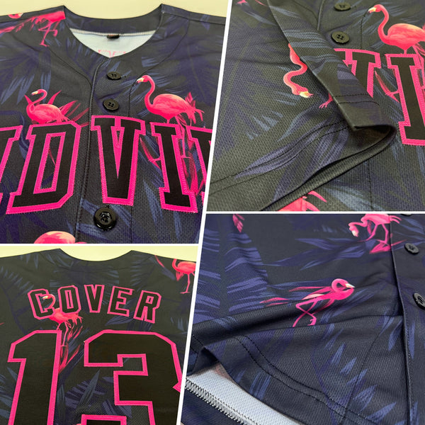 Custom 3D Pattern Design Hawaii Flamingo Authentic Baseball Jersey