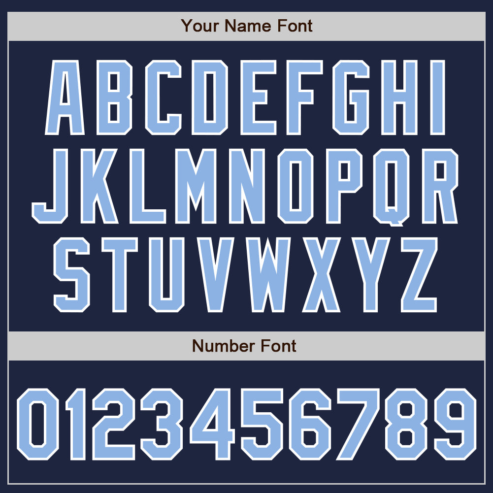 Custom Navy Light Blue-White Authentic Baseball Jersey