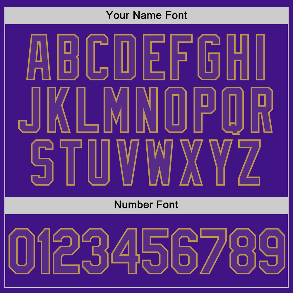 Custom Purple Old Gold-Black Authentic Throwback Baseball Jersey
