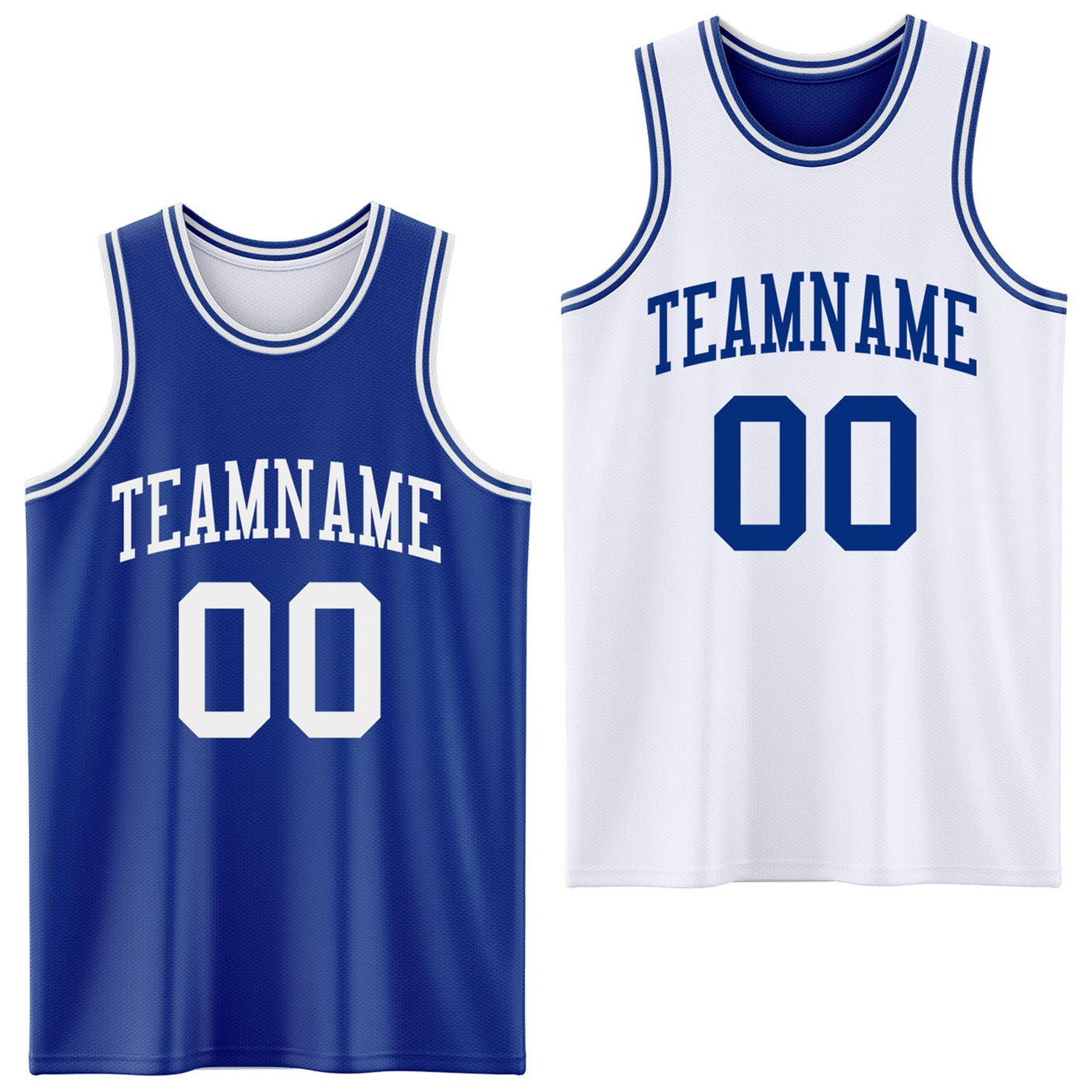 Custom Royal White Reversible Double Side Sublimation Basketball Set Jersey