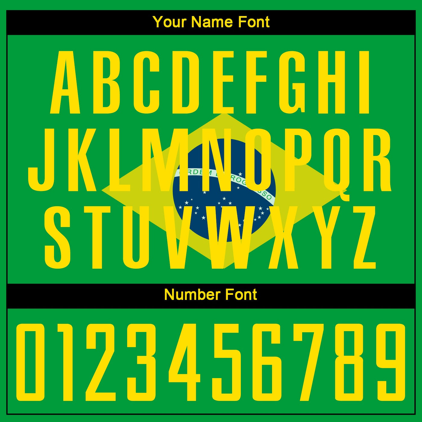 Custom Neon Green Gold-Royal Sublimation Brazilian Flag Soccer Uniform Jersey