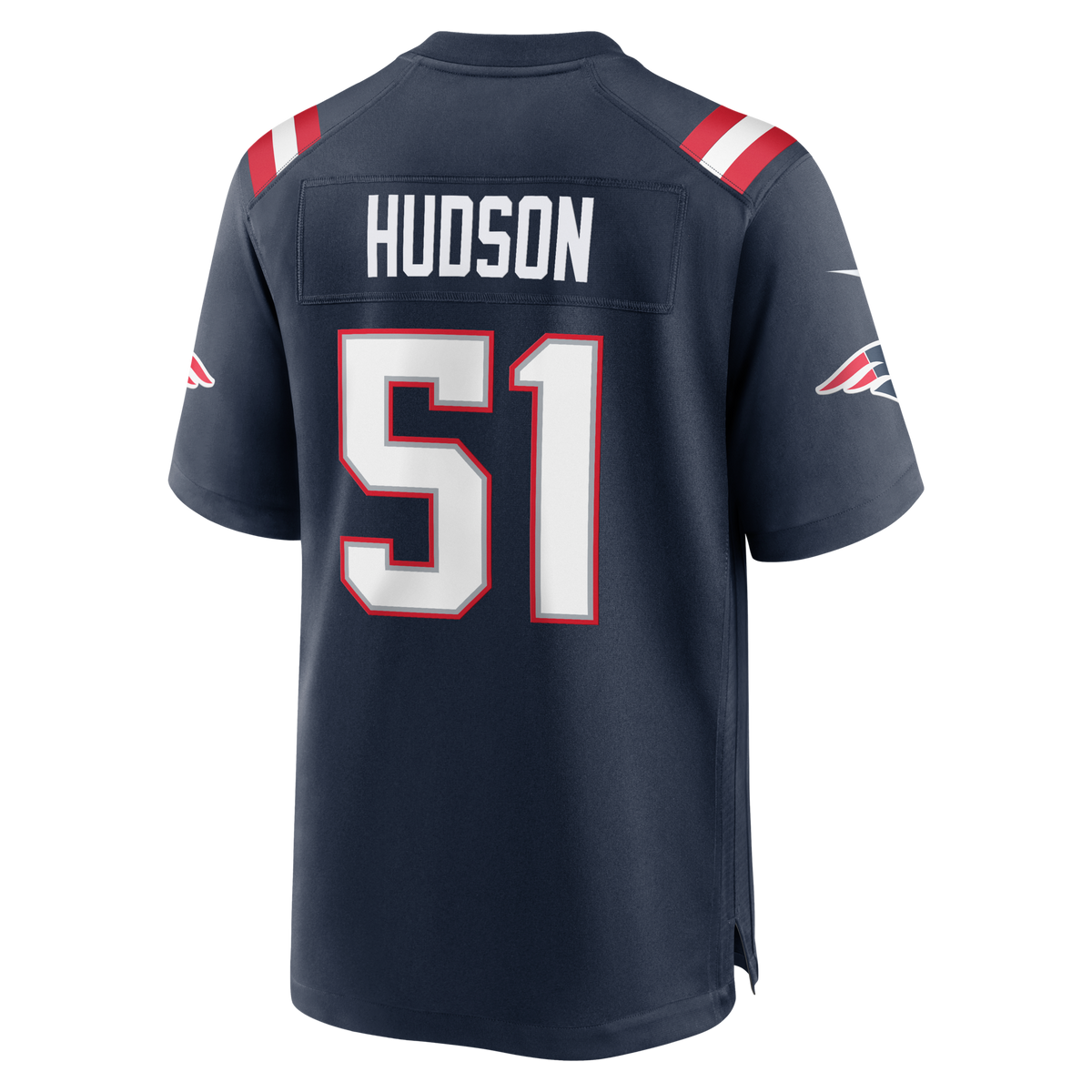 New England Patriots James Hudson Navy Team Game Jersey