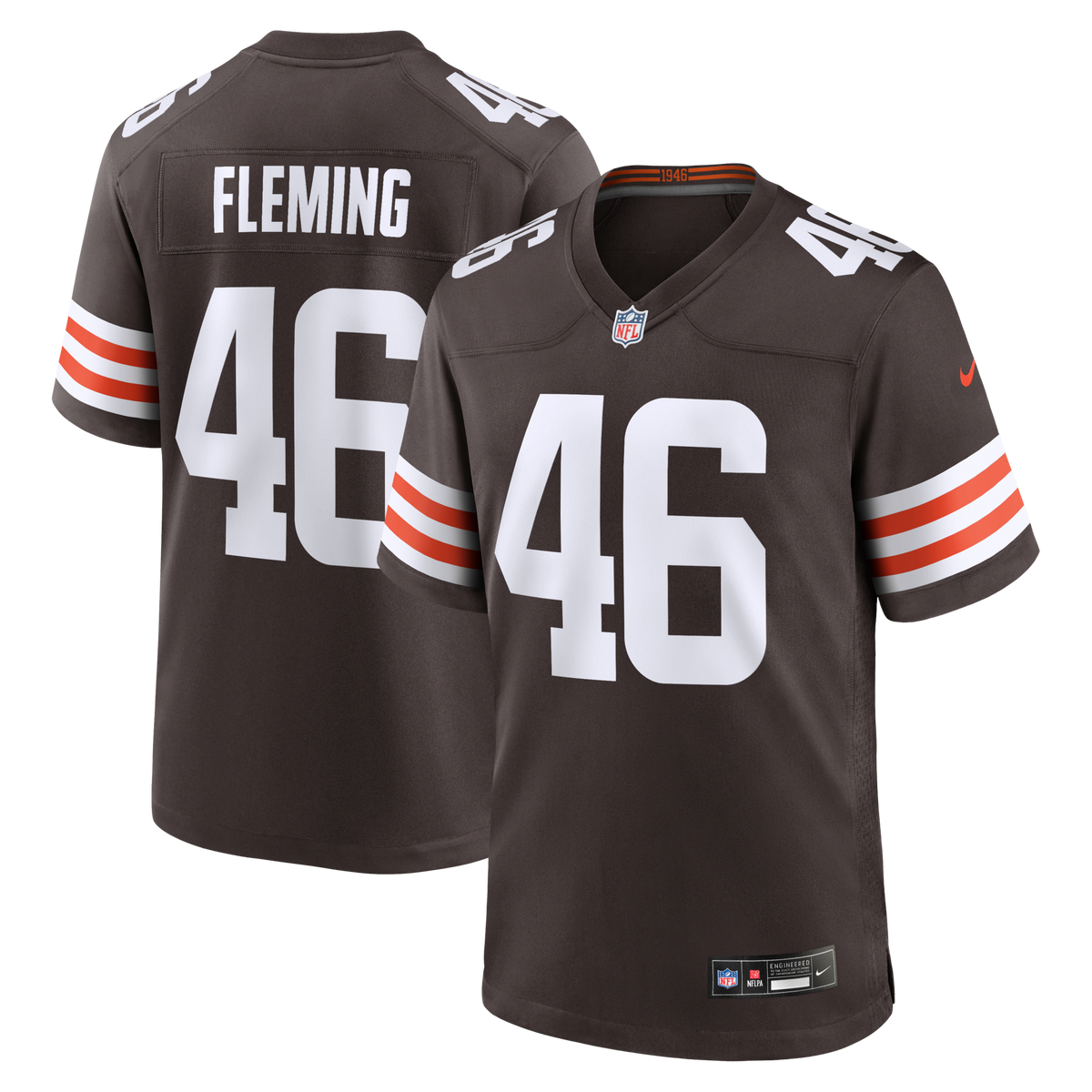 Cleveland Browns Don Fleming Brown Retired Player Jersey