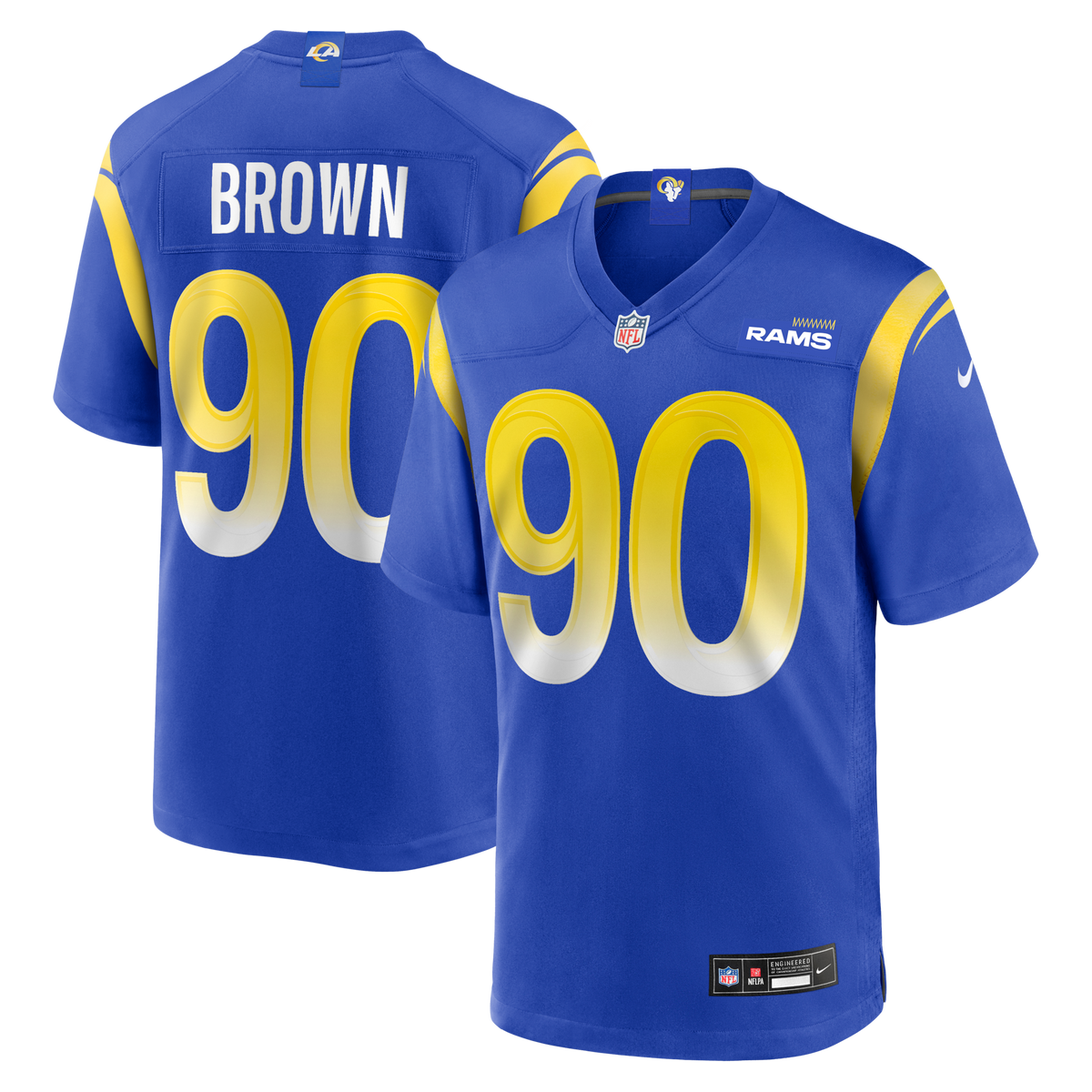Los Angeles Rams Earnest Brown IV Royal Team Game Jersey