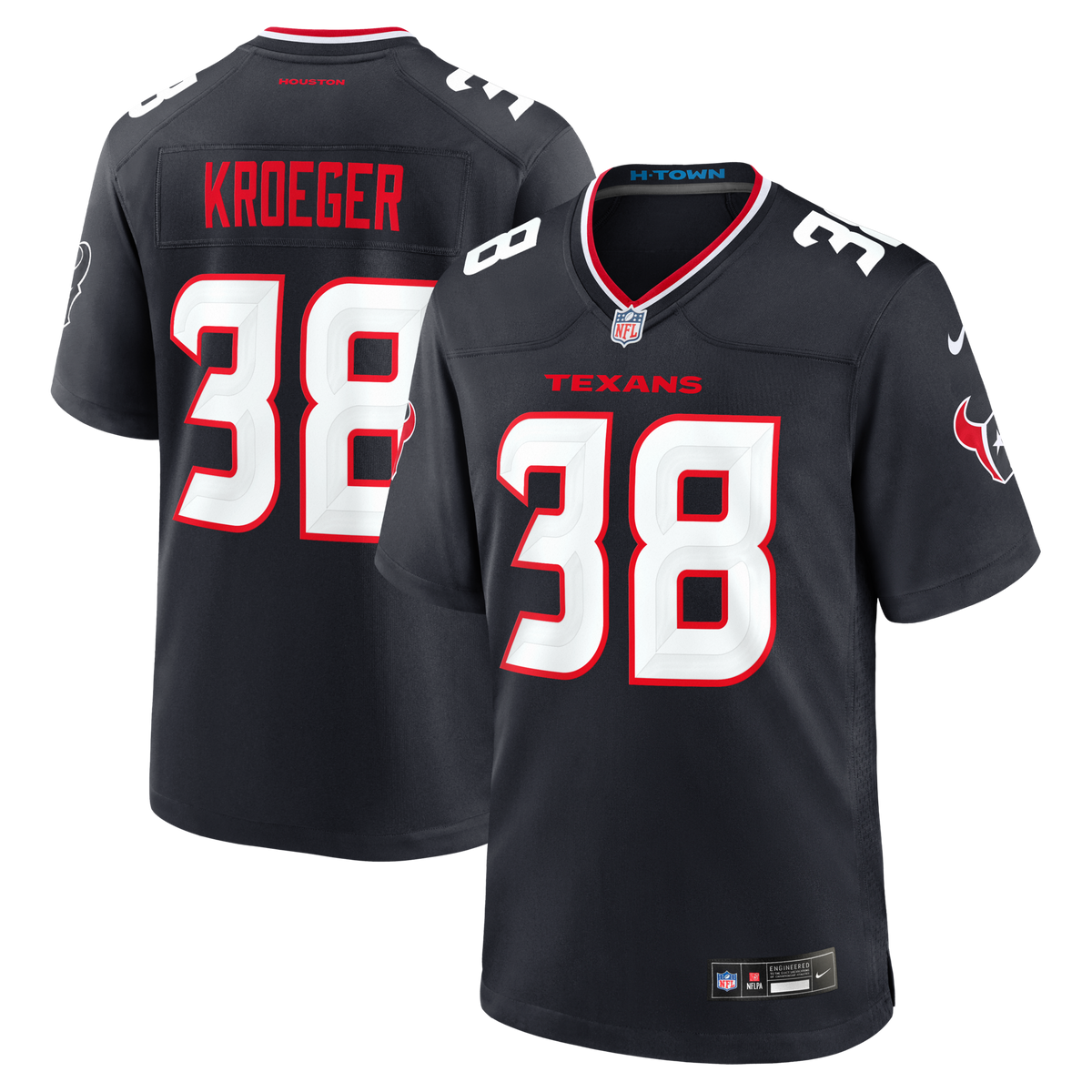 Houston Texans Kai Kroeger Navy Team Game Jersey