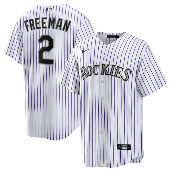 Colorado Rockies Tyler Freeman White Home Replica Jersey