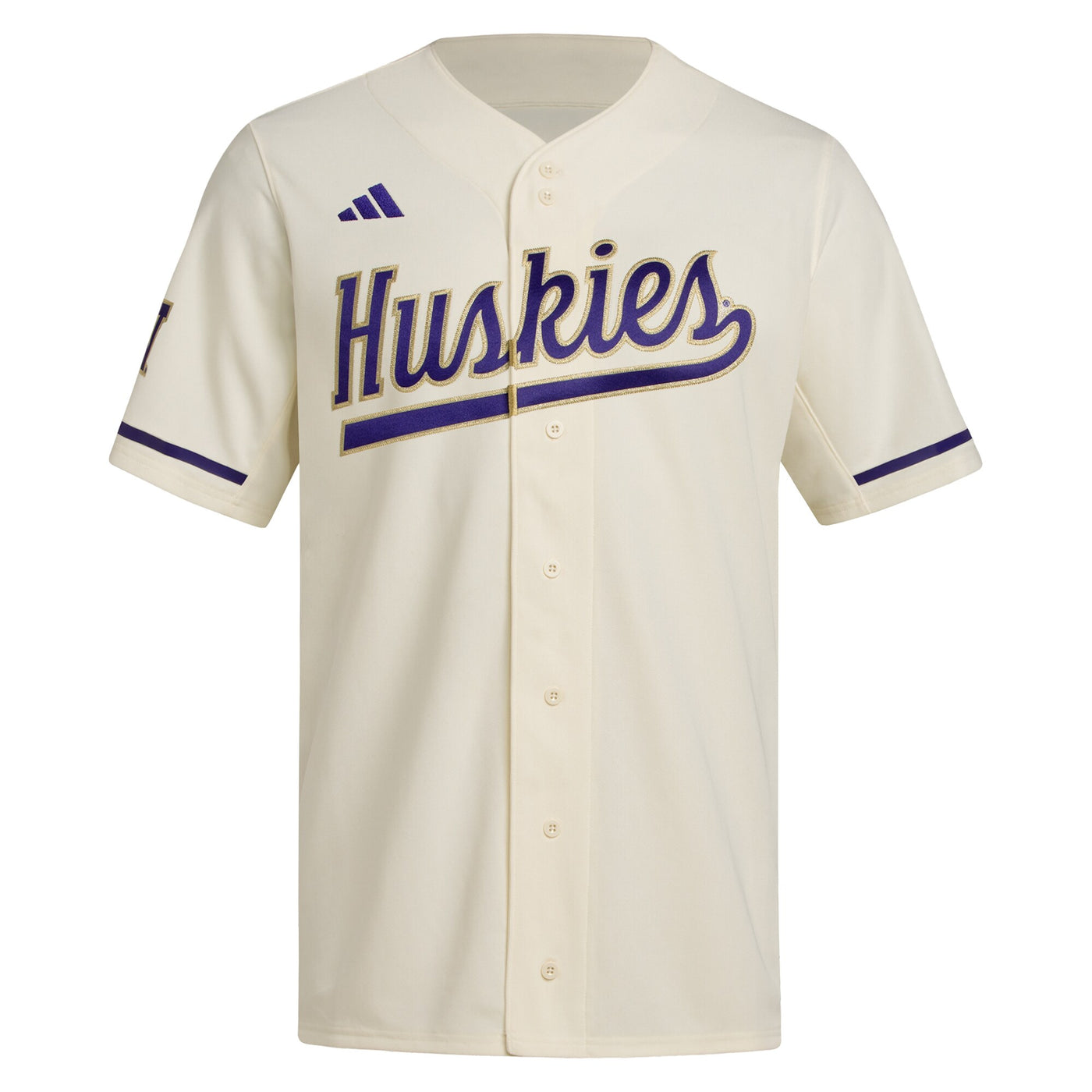 adidas Cream Washington Huskies Replica Baseball Jersey