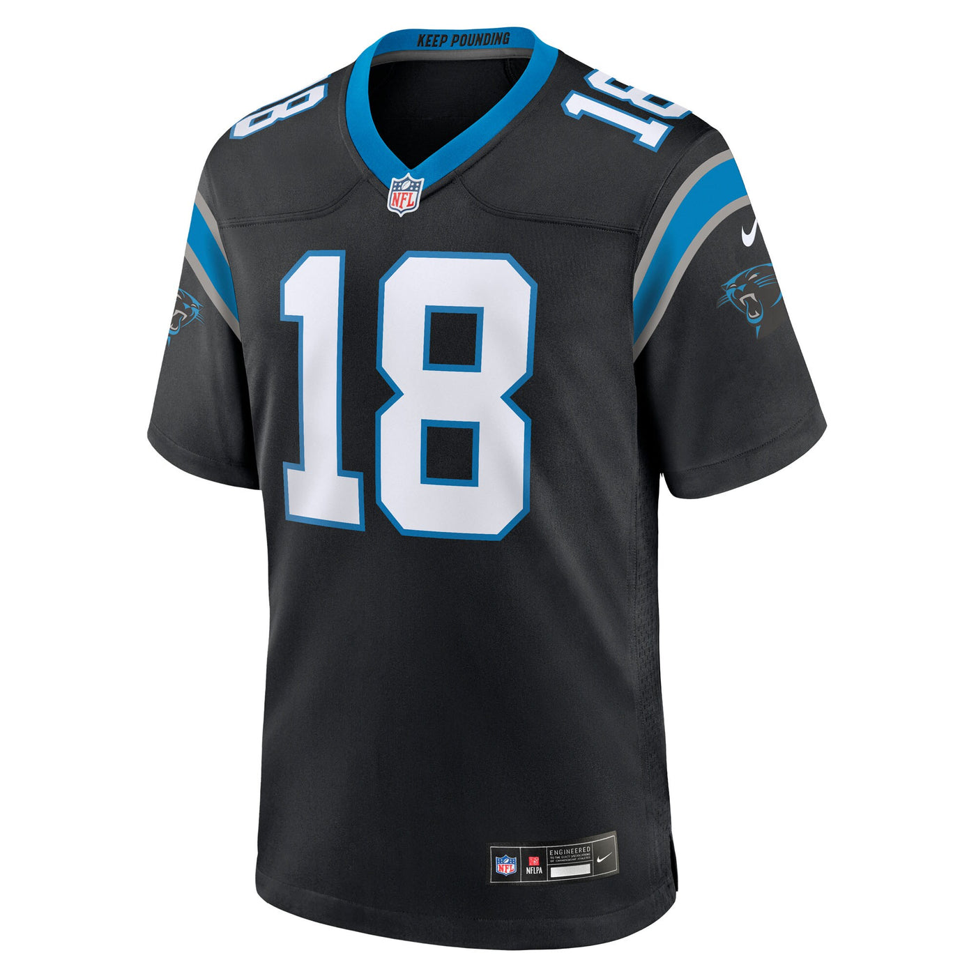 Carolina Panthers Jalen Coker Nike Black Team Game Jersey