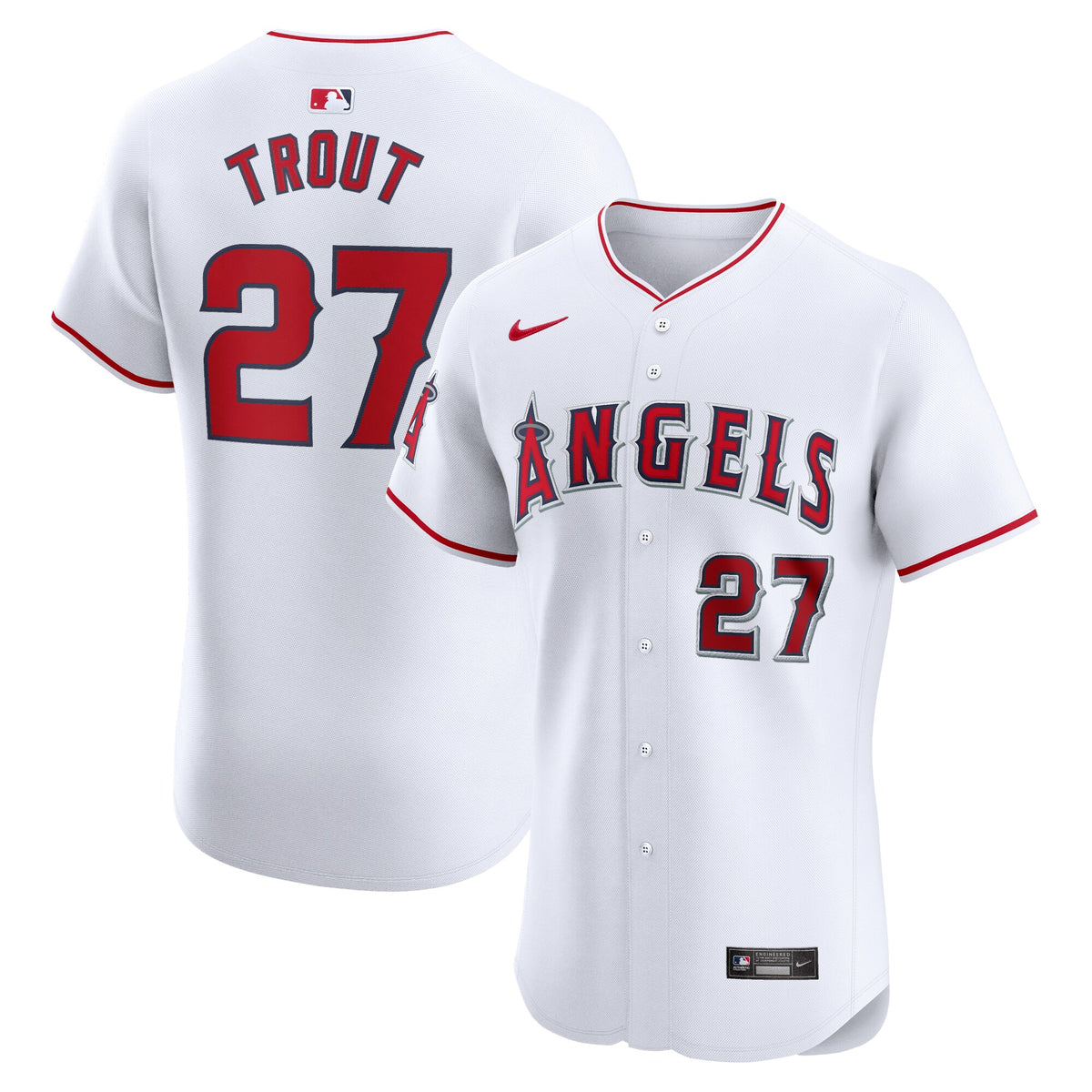 Los Angeles Angels Mike Trout White Home Elite Player Jersey