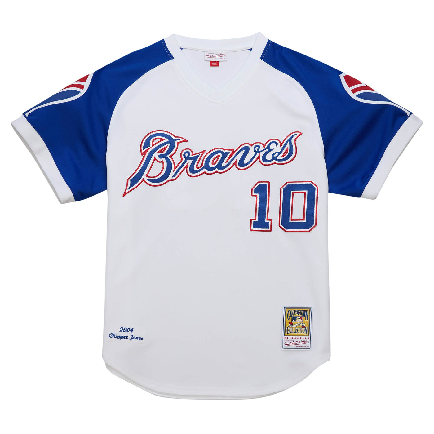 Atlanta Braves Chipper Jones Mitchell & Ness White 2004 Cooperstown Collection Authentic Throwback Jersey