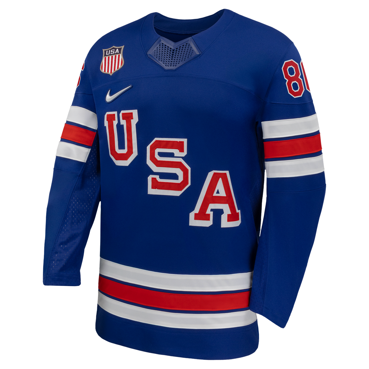 Jack Hughes Nike Royal US Hockey 2026 Home Replica Jersey