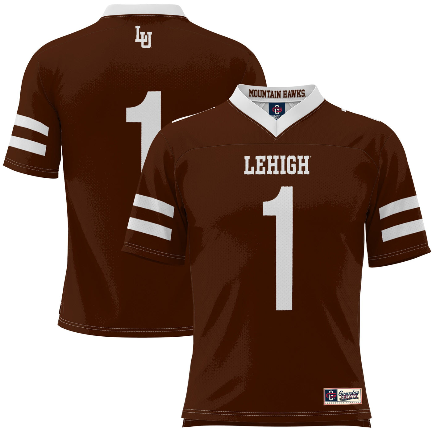 GameDay Greats #1 Brown Lehigh Mountain Hawks Football Jersey