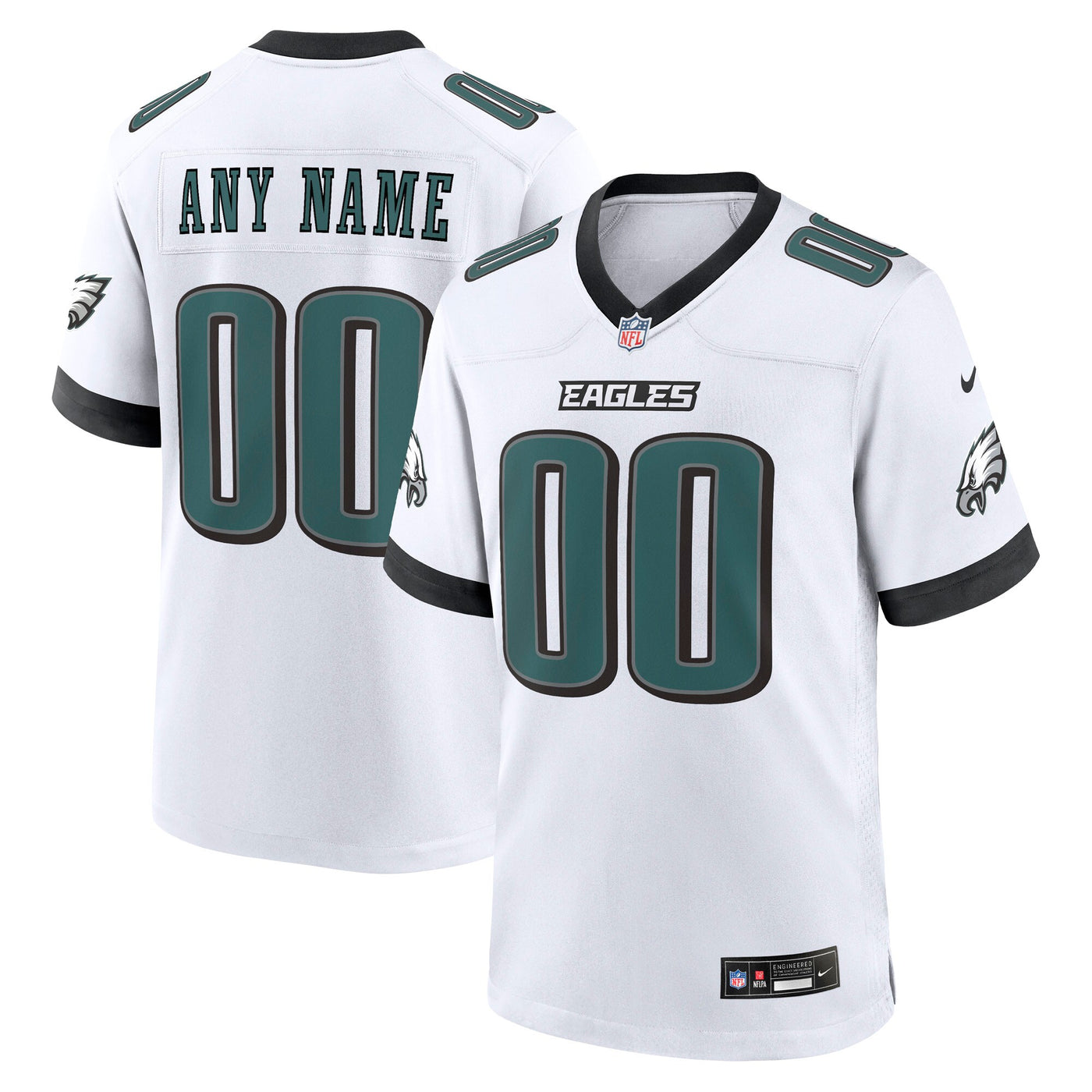 Philadelphia Eagles Nike White White Custom Game Jersey