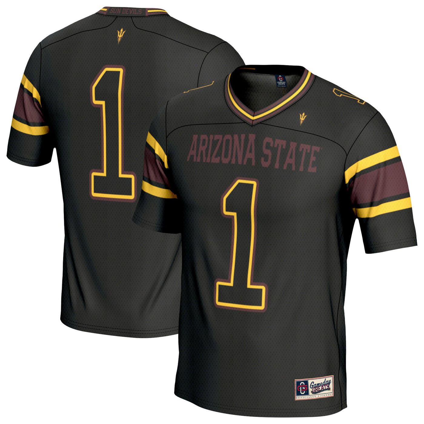 GameDay Greats Black #1 Arizona State Sun Devils Lightweight Collegiate Football Fashion Jersey