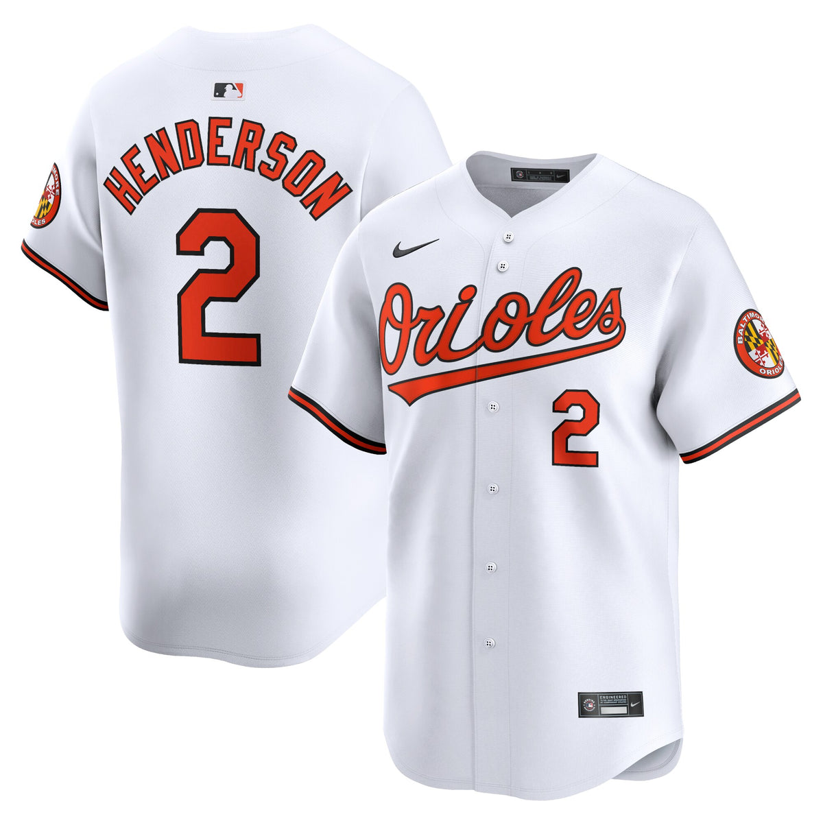 Baltimore Orioles Gunnar Henderson White Home Limited Player Jersey