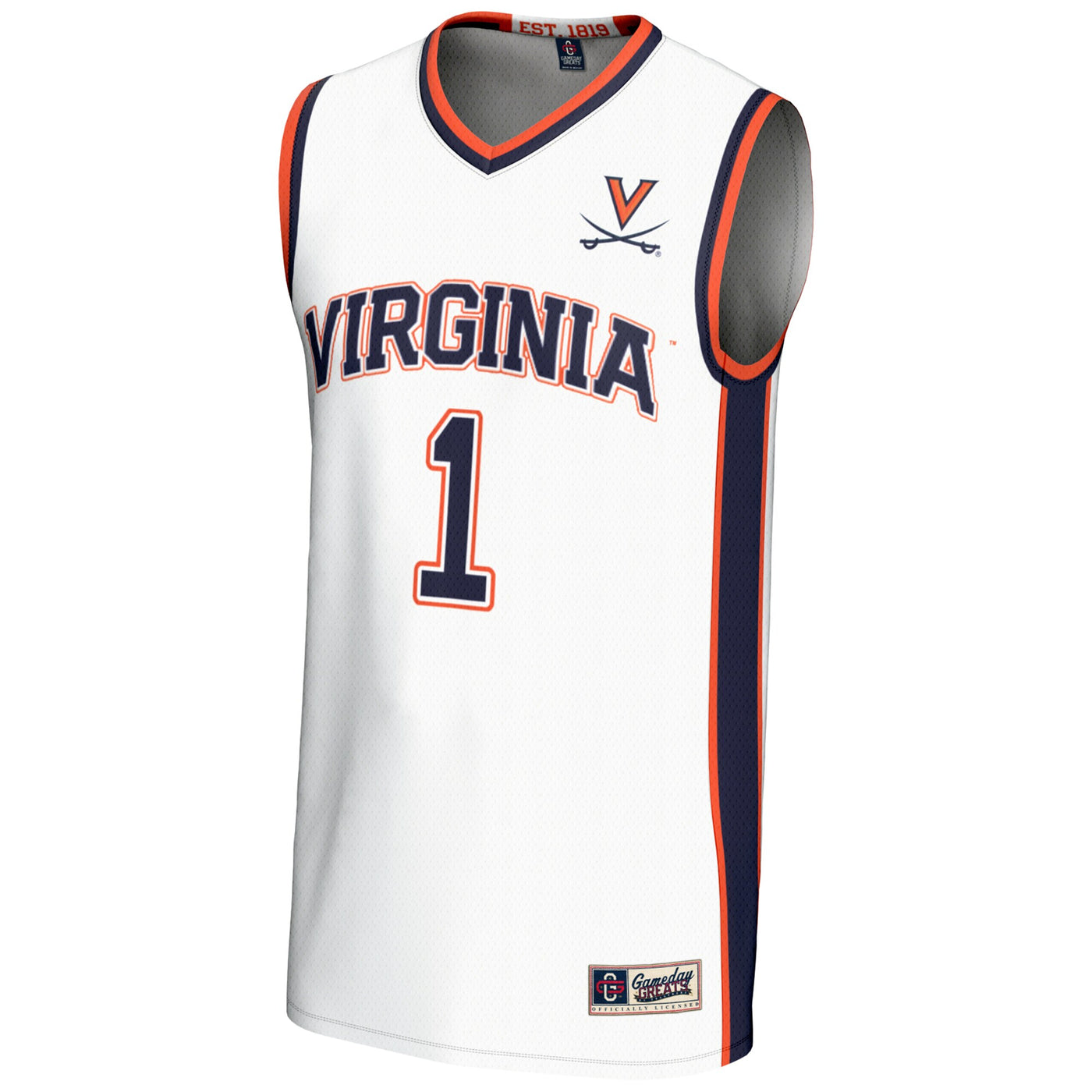 Male GameDay Greats #1 White Virginia Cavaliers Lightweight Basketball Jersey