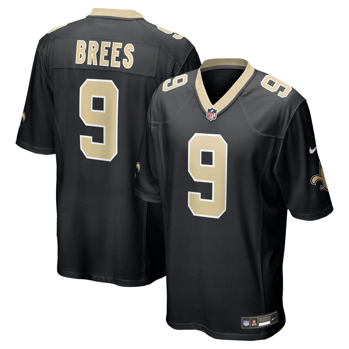 New Orleans Saints Drew Brees Black Team Game Jersey
