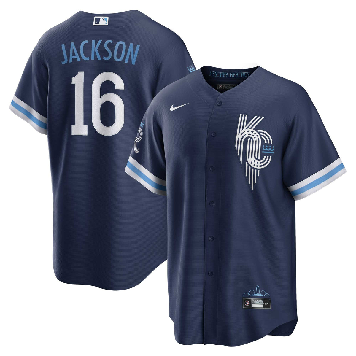 Kansas City Royals Bo Jackson Navy City Connect Replica Player Jersey