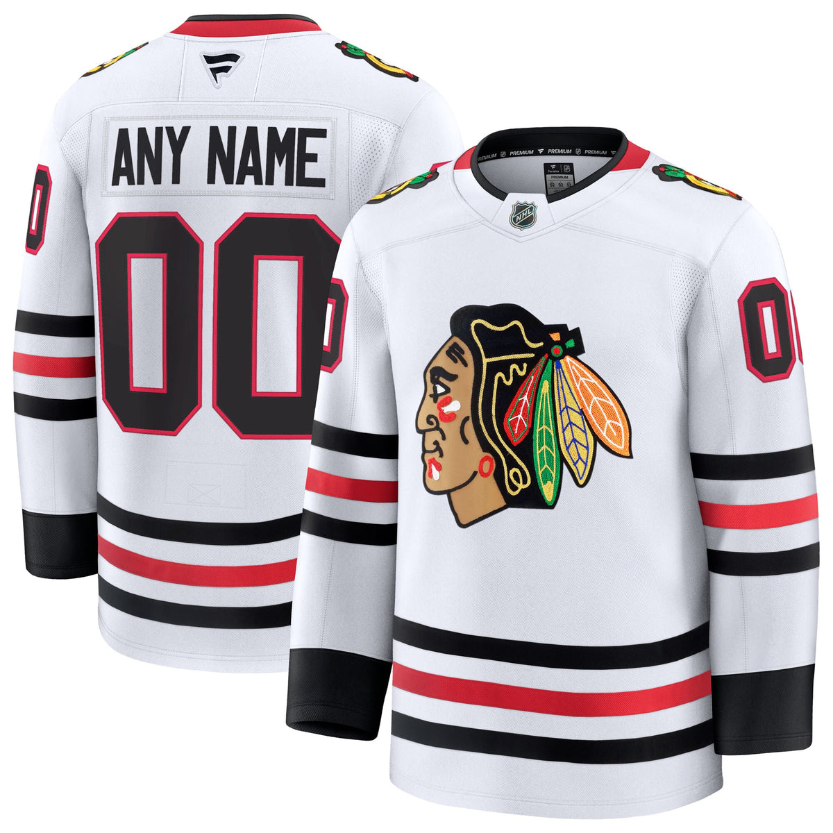 Chicago Blackhawks Fanatics White Away Premium Custom Jersey