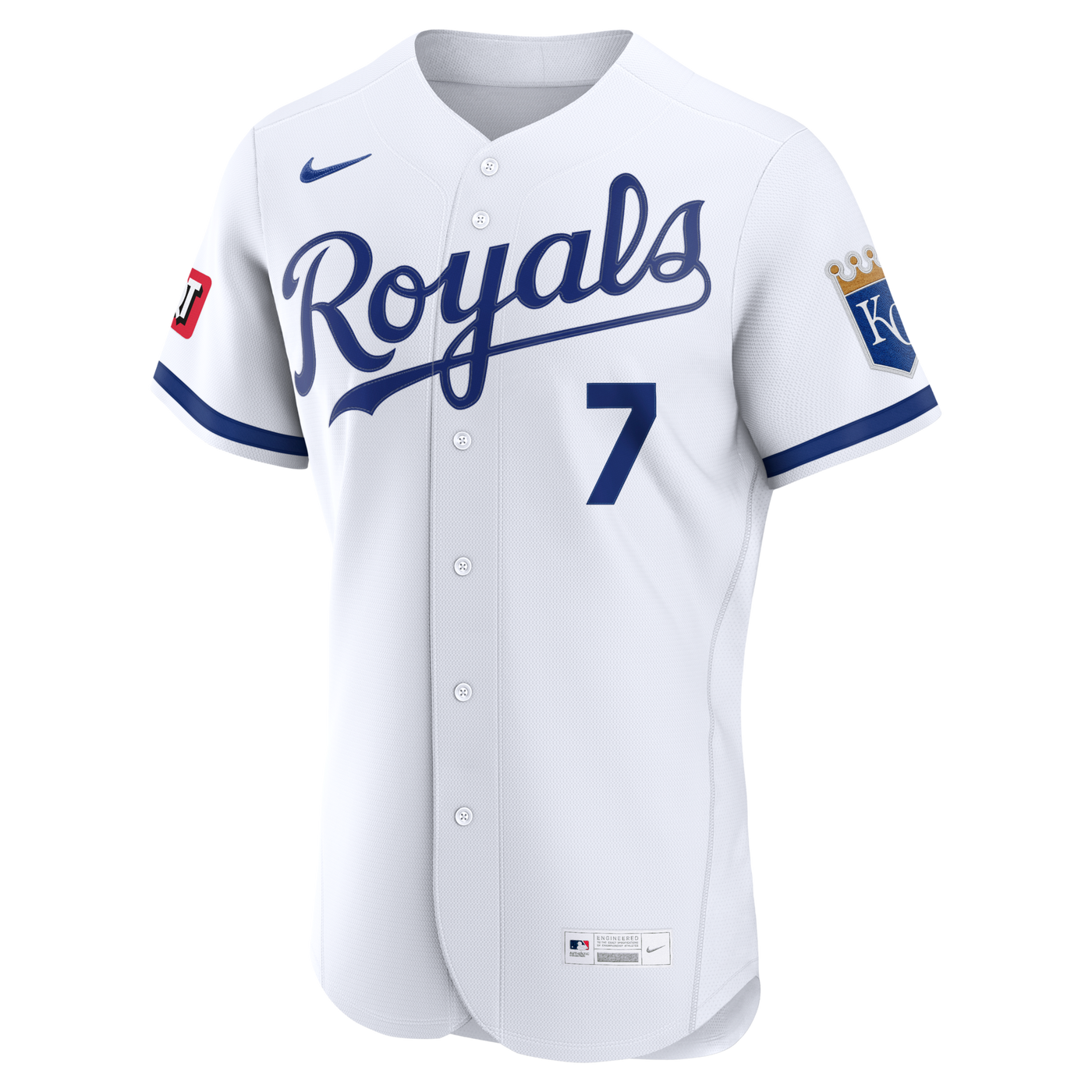 Kansas City Royals Bobby Witt Jr. Nike White Home Authentic Sponsor Patch Jersey