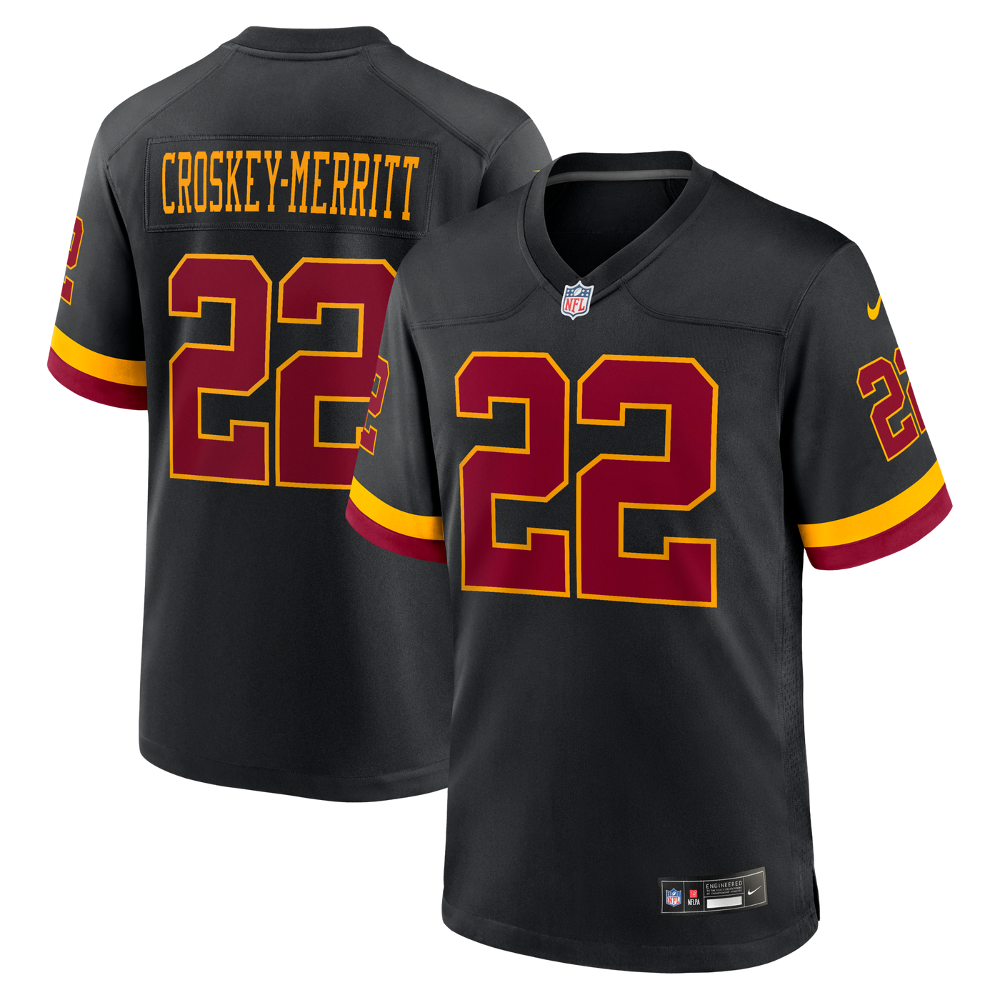 Washington Commanders Jacory Croskey-Merritt Nike Black Hail Raiser Alternate Game Jersey