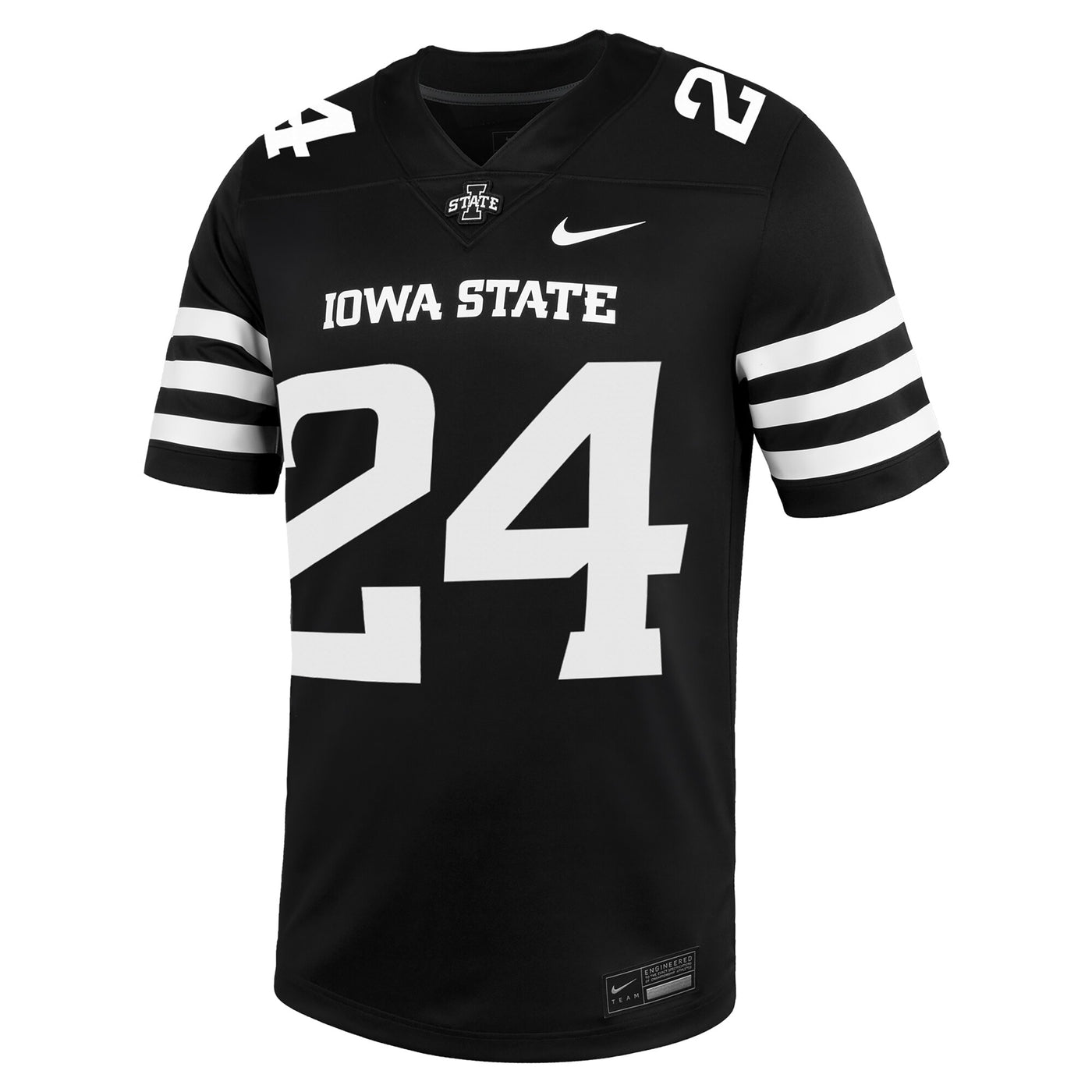 Nike #24 Black Iowa State Cyclones Alternate Game Jersey