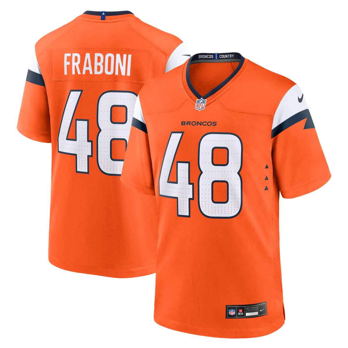 Denver Broncos Mitchell Fraboni Nike Orange Team Game Jersey