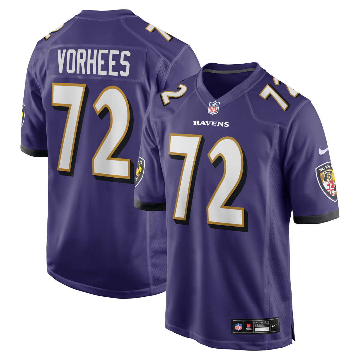 Baltimore Ravens Andrew Vorhees Purple Team Game Jersey
