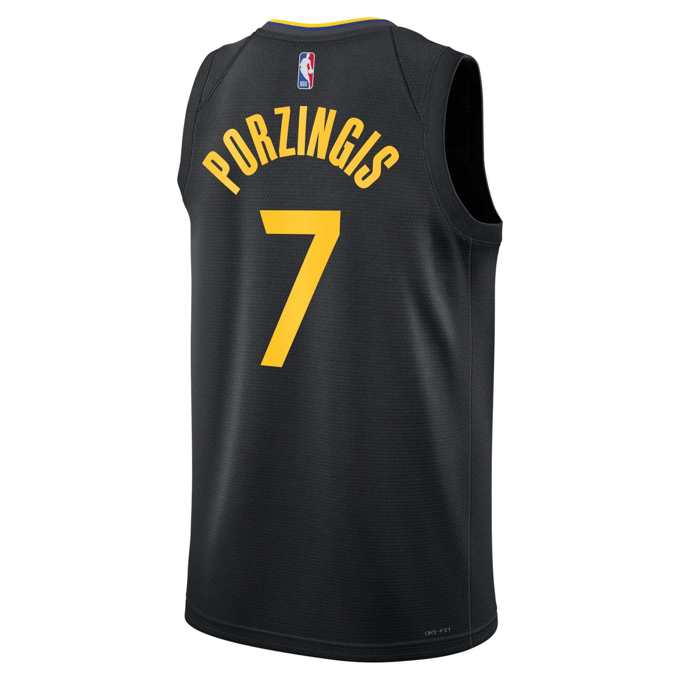 Golden State Warriors Jordan Brand 2024/25 Statement Edition Swingman Jersey - Black - Kristaps Porziņģis