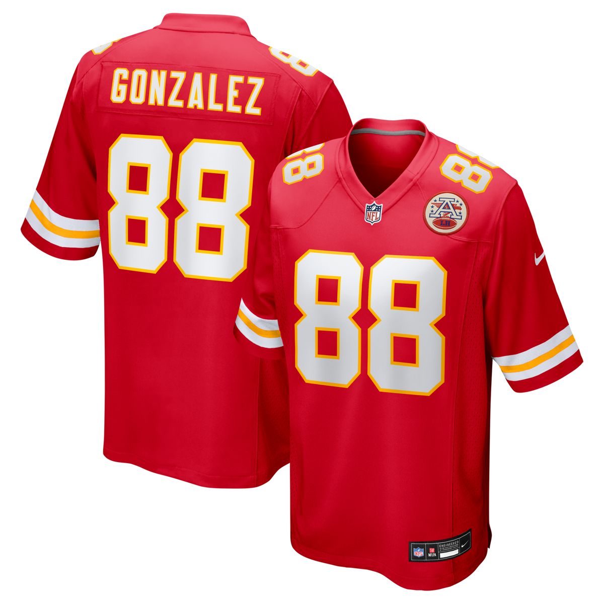 Kansas City Chiefs Tony Gonzalez Red Game Retired Player Jersey