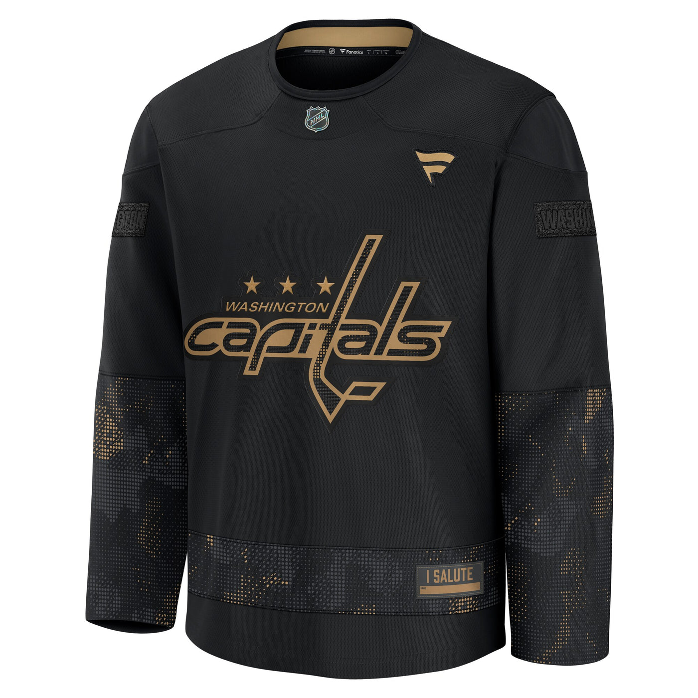 Washington Capitals Fanatics Black 2024 Military Appreciation Practice Jersey