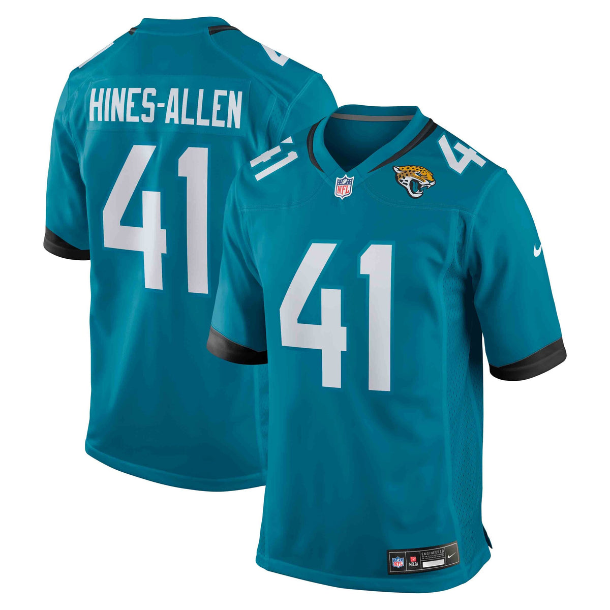 Jacksonville Jaguars Josh Hines-Allen Teal Player Game Jersey