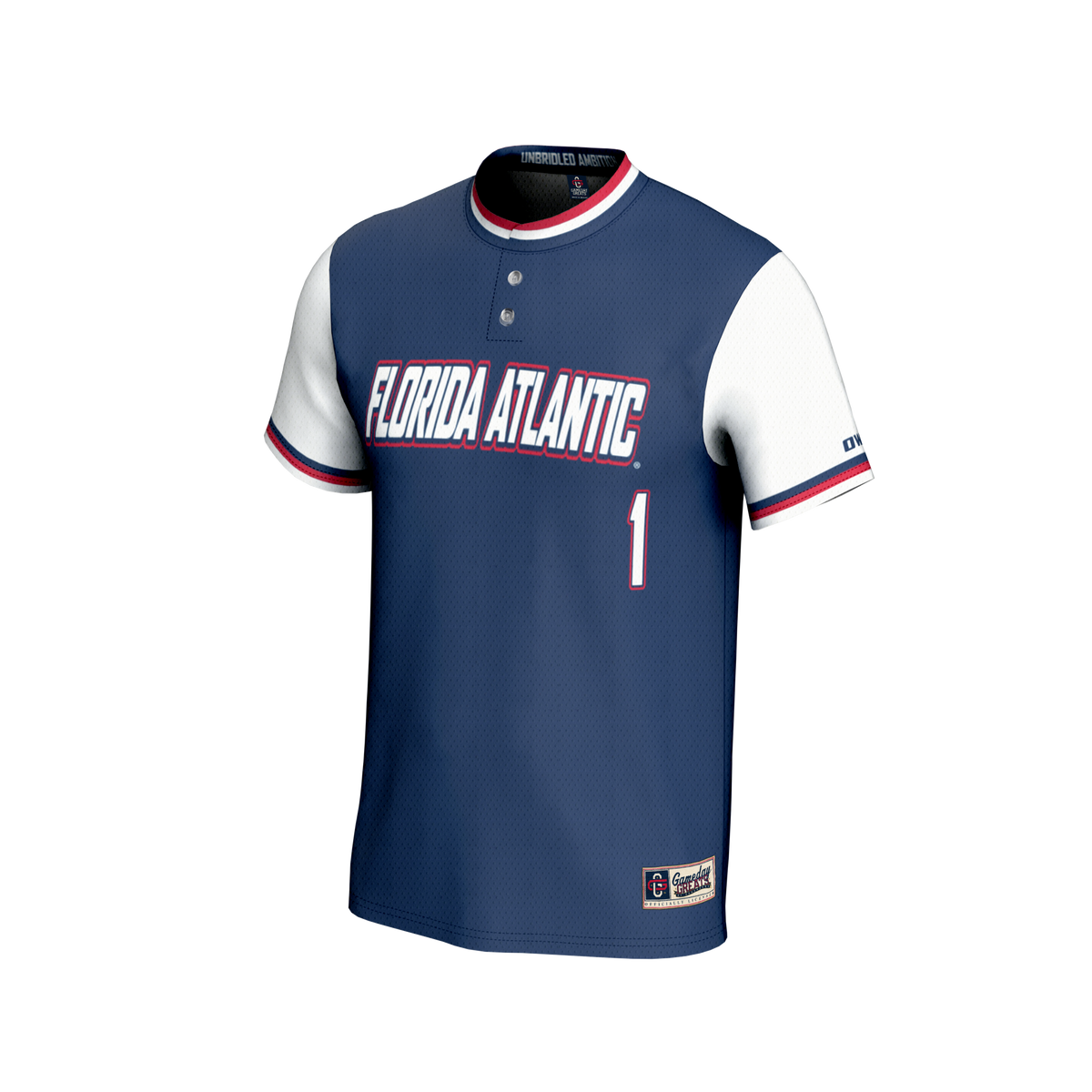 #1 Florida Atlantic Owls GameDay Greats Lightweight Collegiate Softball Fashion Jersey - Navy