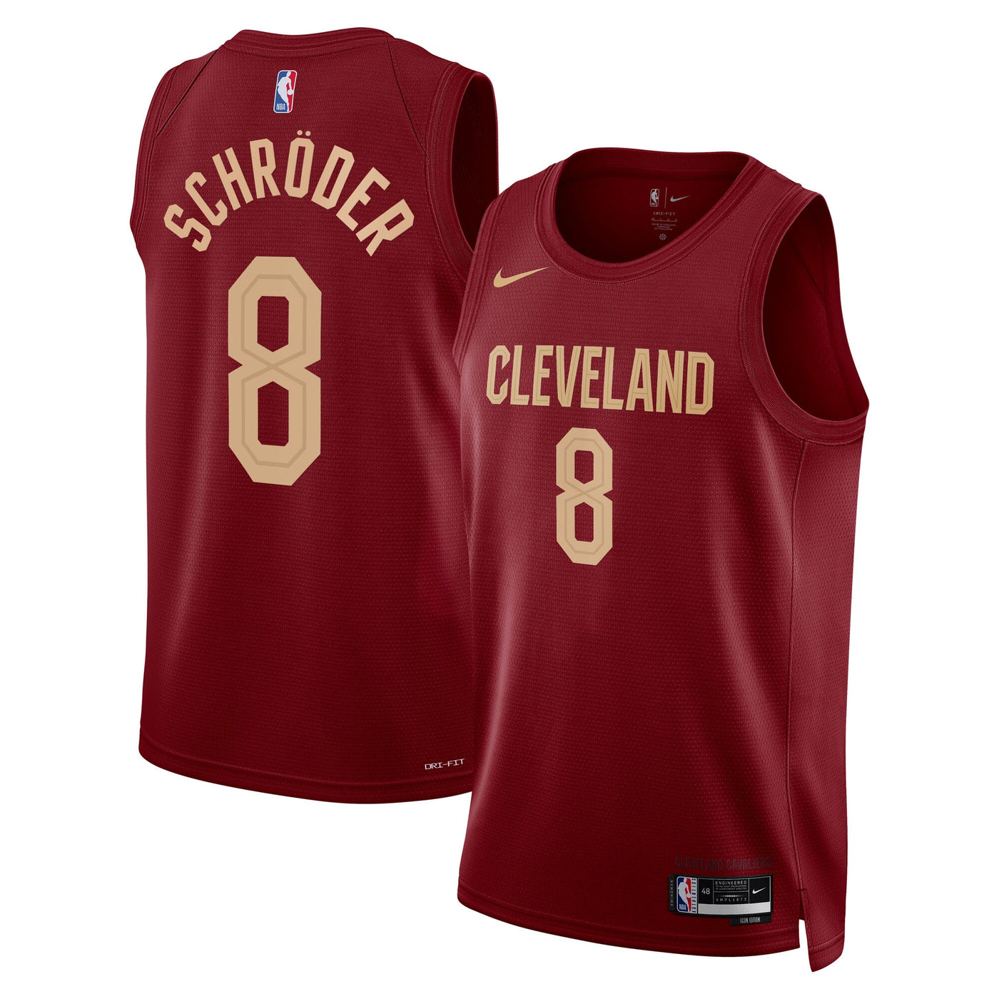 Cleveland Cavaliers Nike Icon Edition Swingman Jersey - Wine - Dennis Schröder
