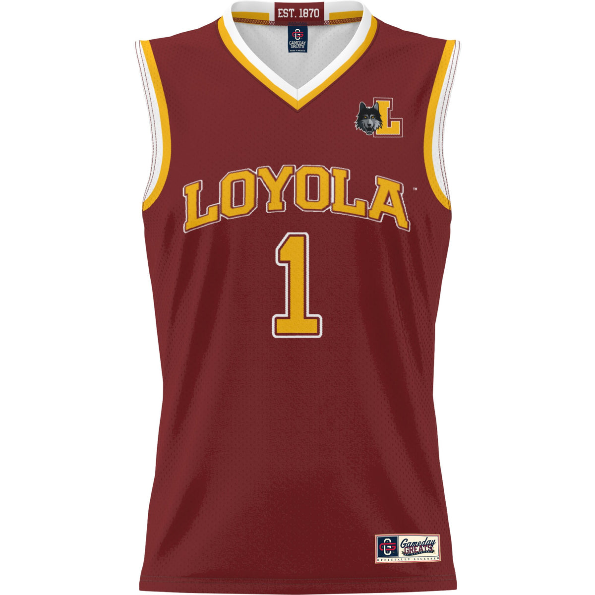 #1 Loyola Chicago Ramblers GameDay Greats Lightweight Basketball Jersey - Maroon