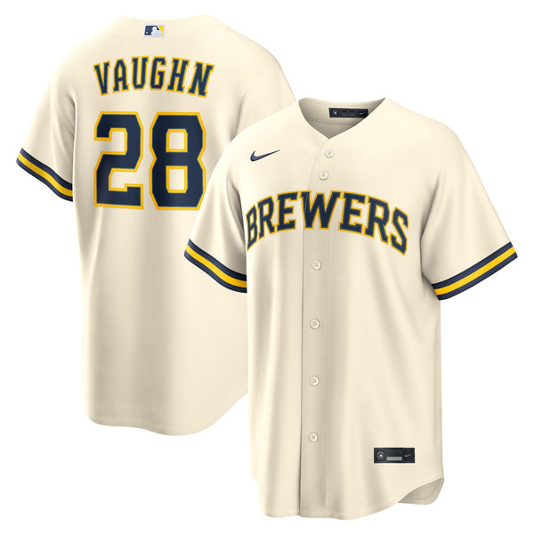 Milwaukee Brewers Andrew Vaughn Cream Home Replica Jersey