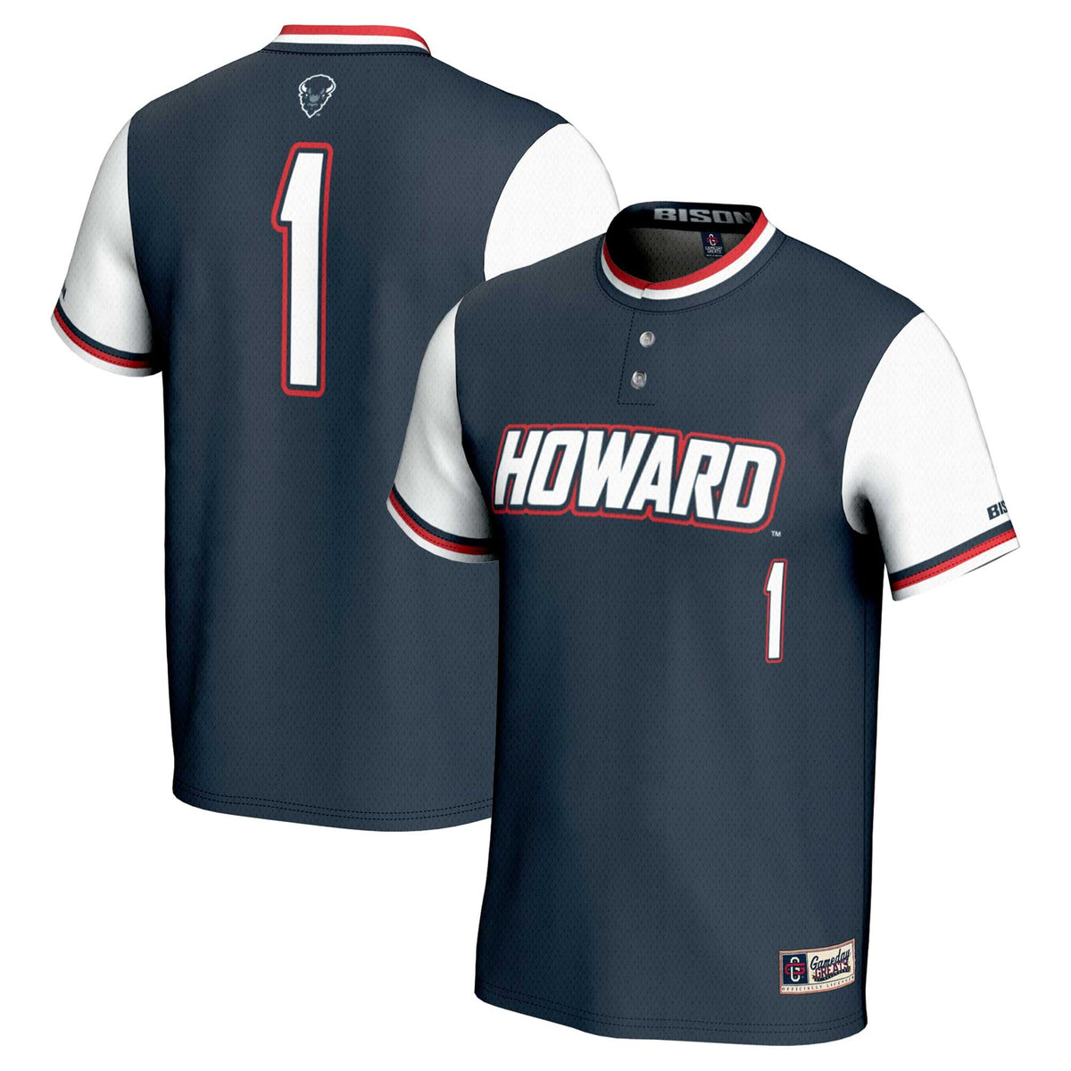 #1 Howard Bison GameDay Greats Lightweight Softball Jersey - Navy
