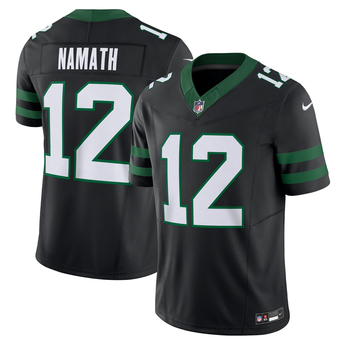 New York Jets Joe Namath Nike Legacy Black Alternate Vapor F.U.S.E. Limited Jersey
